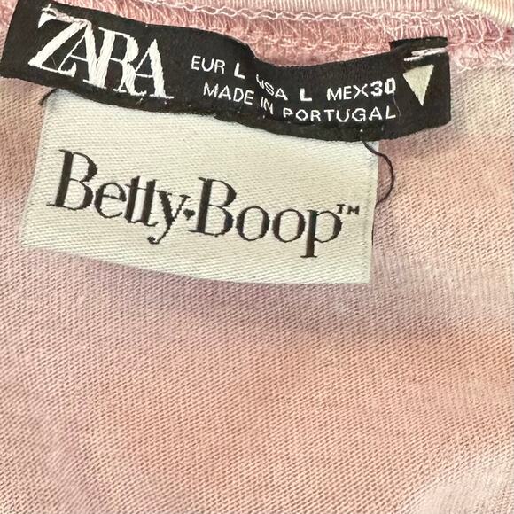 2/$30 Zara Limited Edition Betty Boop Hollywood Cotton Tee Pink Size L - Picture 8 of 9